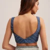 Navy Blue Dual Shaded Sequins Saree With Scalloped Border