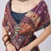 Blue Block Printed Motif Saree with Unstitched Blouse