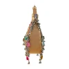 Gold Silk Embroidered Bag with Bead Tassels