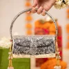 Silver Floral Embossed Textured Metal Bag