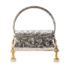 Silver Floral Embossed Textured Metal Bag