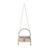 Silver Floral Embossed Textured Metal Bag