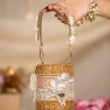 Gold Multi Bead Drop Hand Embroidered Potli Bucket Bag