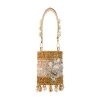 Gold Multi Bead Drop Hand Embroidered Potli Bucket Bag