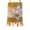 Gold Multi Bead Drop Hand Embroidered Potli Bucket Bag