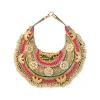 Gold Zardozi Embroidered Bag with Bead Tassels