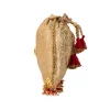 Gold and Red Floral Motif Kundan Embellished Potli Bag