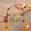 Silver and Gold Embossed Metal Bag