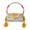 Silver and Gold Embossed Metal Bag