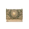 Green Zari and Kundan Encrusted Rectangular Flap Bag