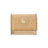 Peach Zari and Kundan Embellished Flap Bag