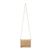 Peach Zari and Kundan Embellished Flap Bag