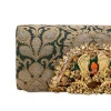 Green Brocade Paisley Motif Bag