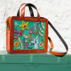Handcrafted and hand embroidered leathers bag