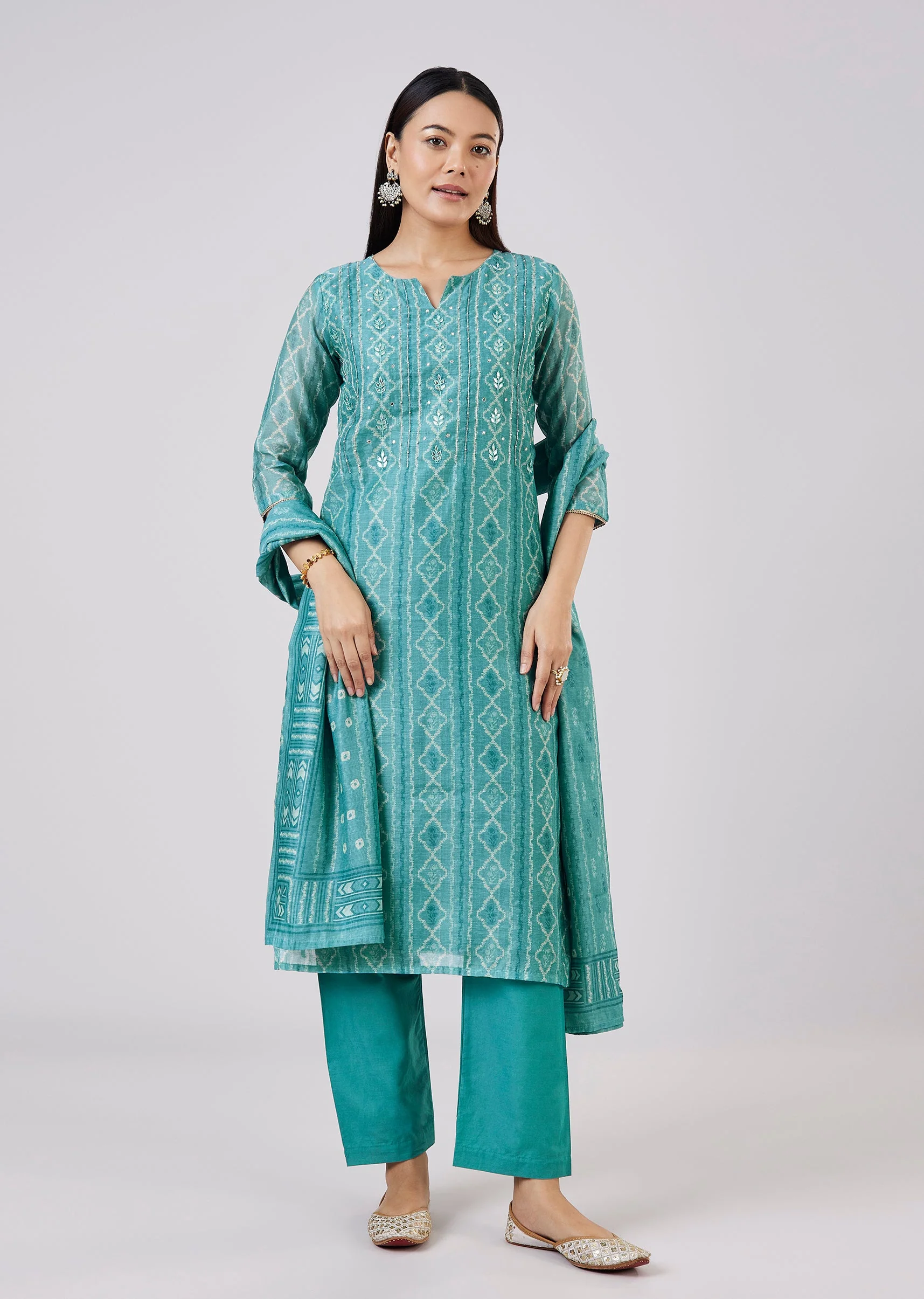 4737-blue-chanderi-kurta-set-with-gotta-and-moti-work-1.webp Blue Chanderi Kurta Set With Gotta And Moti Work