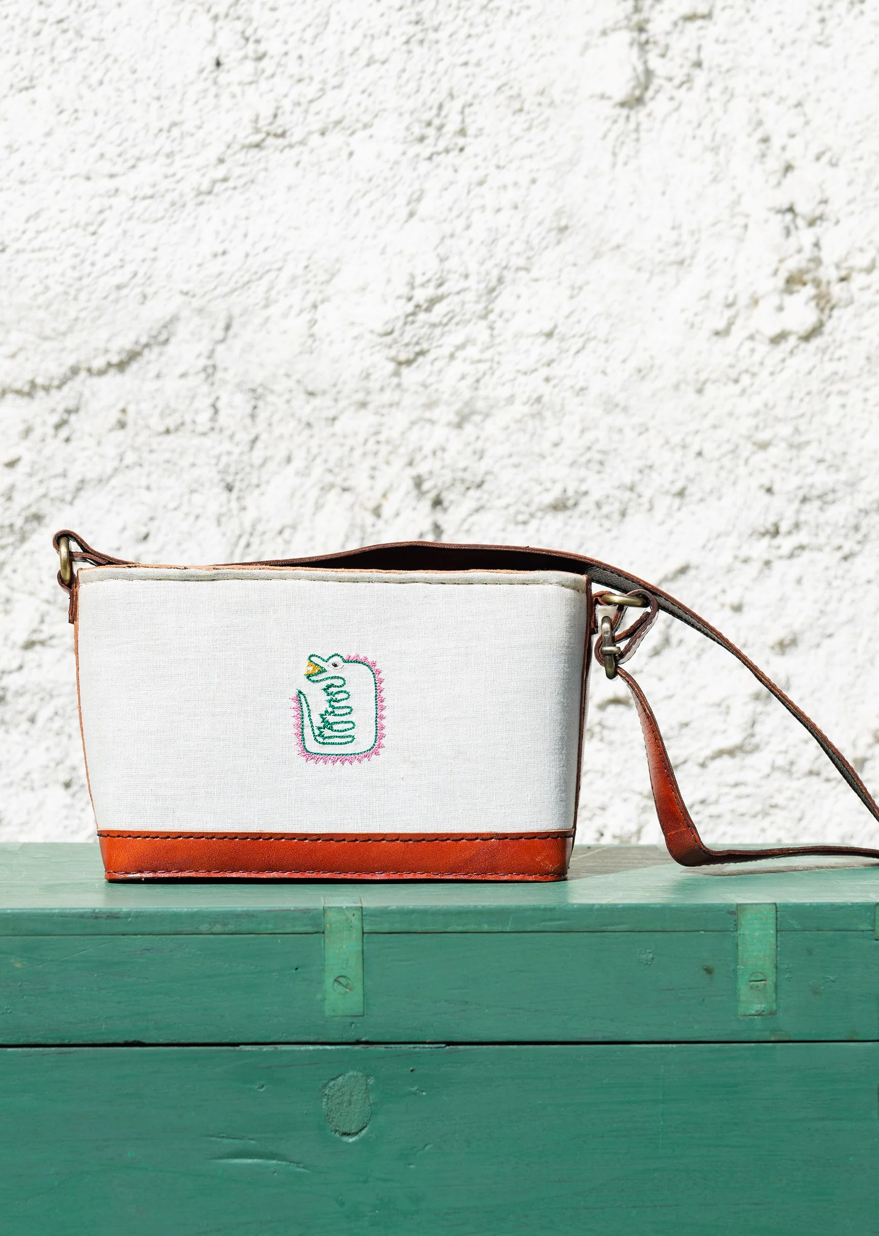 Handcrafted And Hand-Embroidered Leather Bag