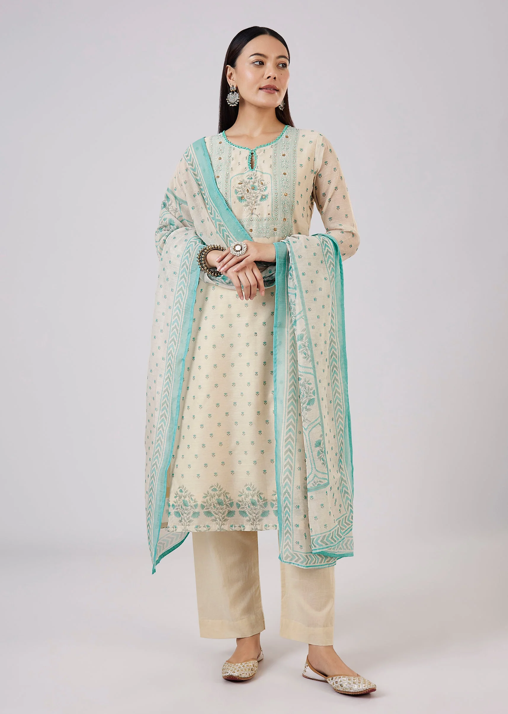 4744-blue-chanderi-kurta-set-with-zari-and-sequins-1.webp Blue Chanderi Kurta Set With Zari And Sequins