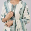 Blue Block Print Chanderi Kurta Set