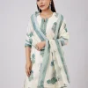 Blue Block Print Chanderi Kurta Set
