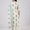 Blue Block Print Chanderi Kurta Set