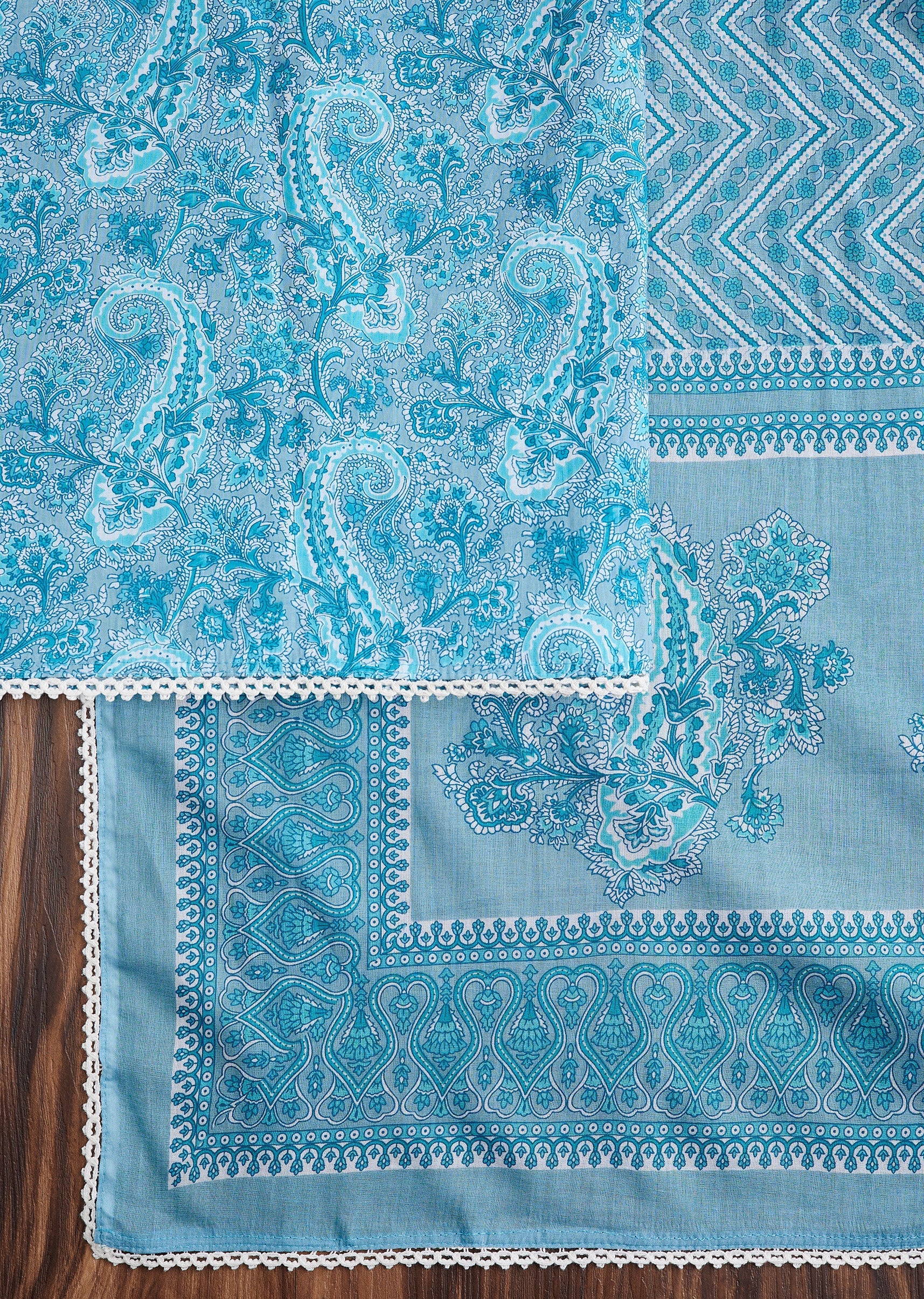 Blue Cotton Suit Set