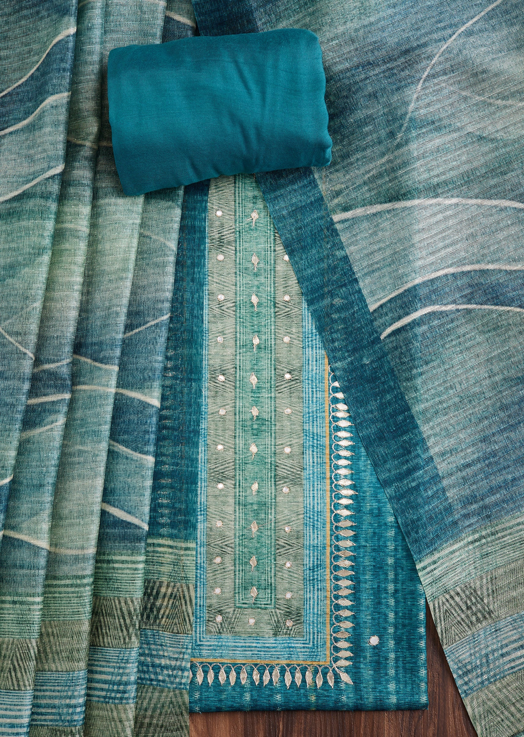 4769-blue-printed-dola-silk-suit-set-1.jpg Blue Printed Dola Silk Suit Set