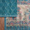 Blue Dola Silk Printed Unstitched Suit