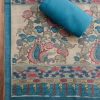 Blue Dola Silk Printed Unstitched Suit