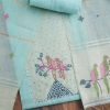 Blue Embroidered Linen Unstitched Suit