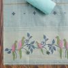 Blue Embroidered Linen Unstitched Suit