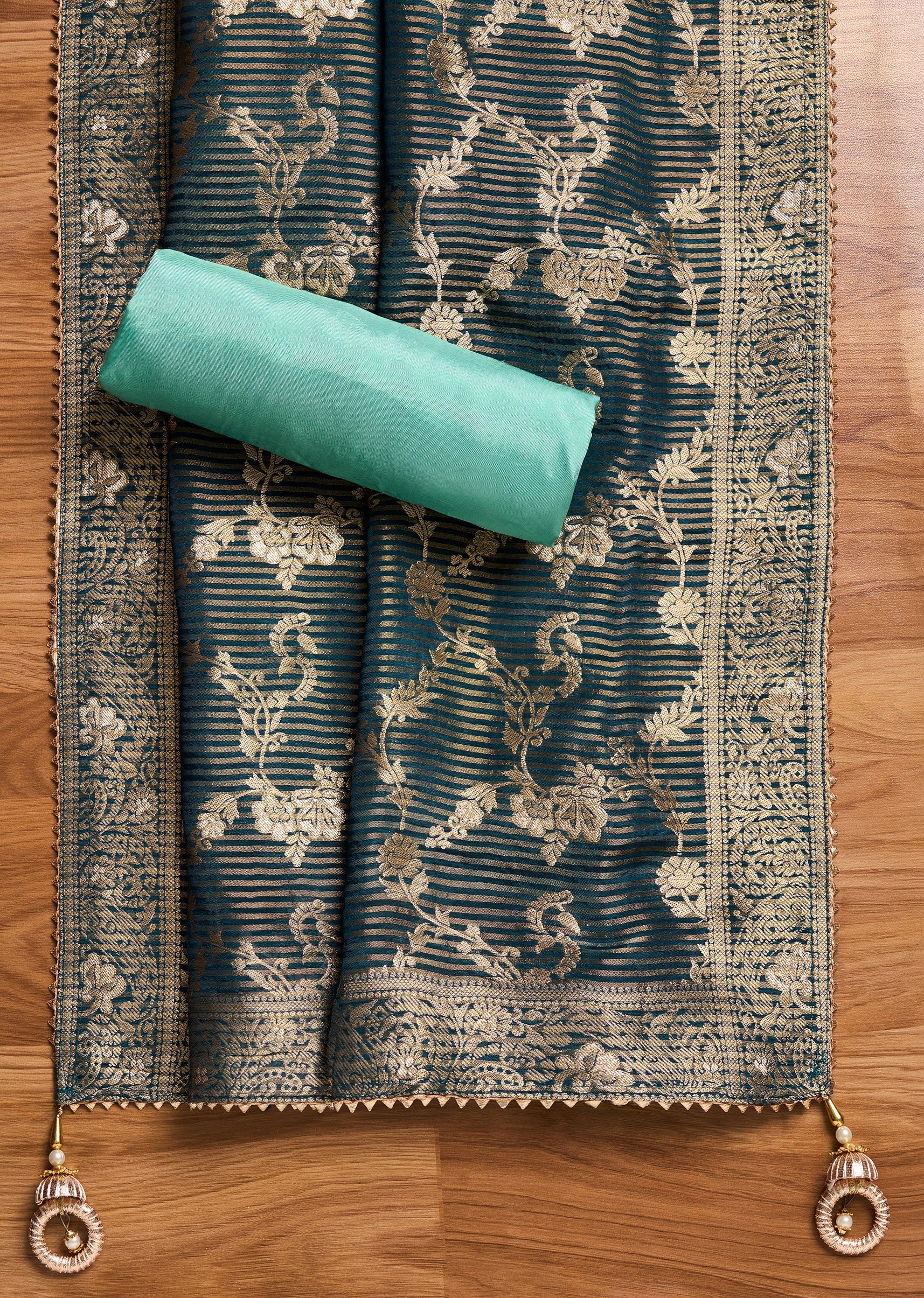Blue Tissue Unstitched Suit Set