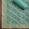 Soft Blue Embroidered Chanderi Unstitched Suit