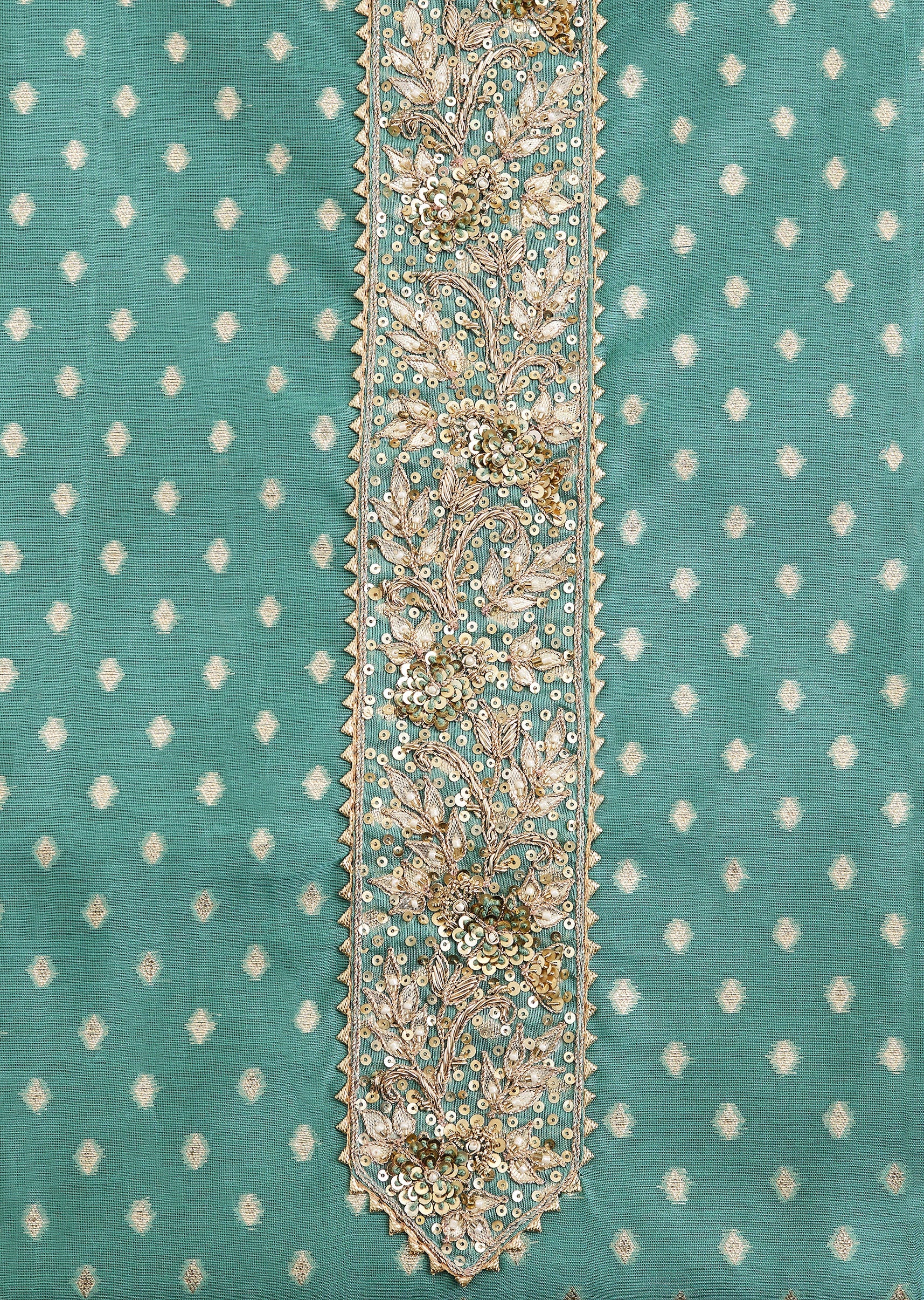Soft Blue Embroidered Chanderi Unstitched Suit