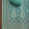 Blue Embroidered Chanderi Unstitched Suit