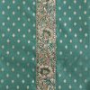 Blue Embroidered Chanderi Unstitched Suit