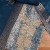 Blue Crepe Unstitched Suit With Dupatta