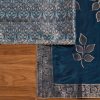 Blue Crepe Unstitched Suit With Dupatta