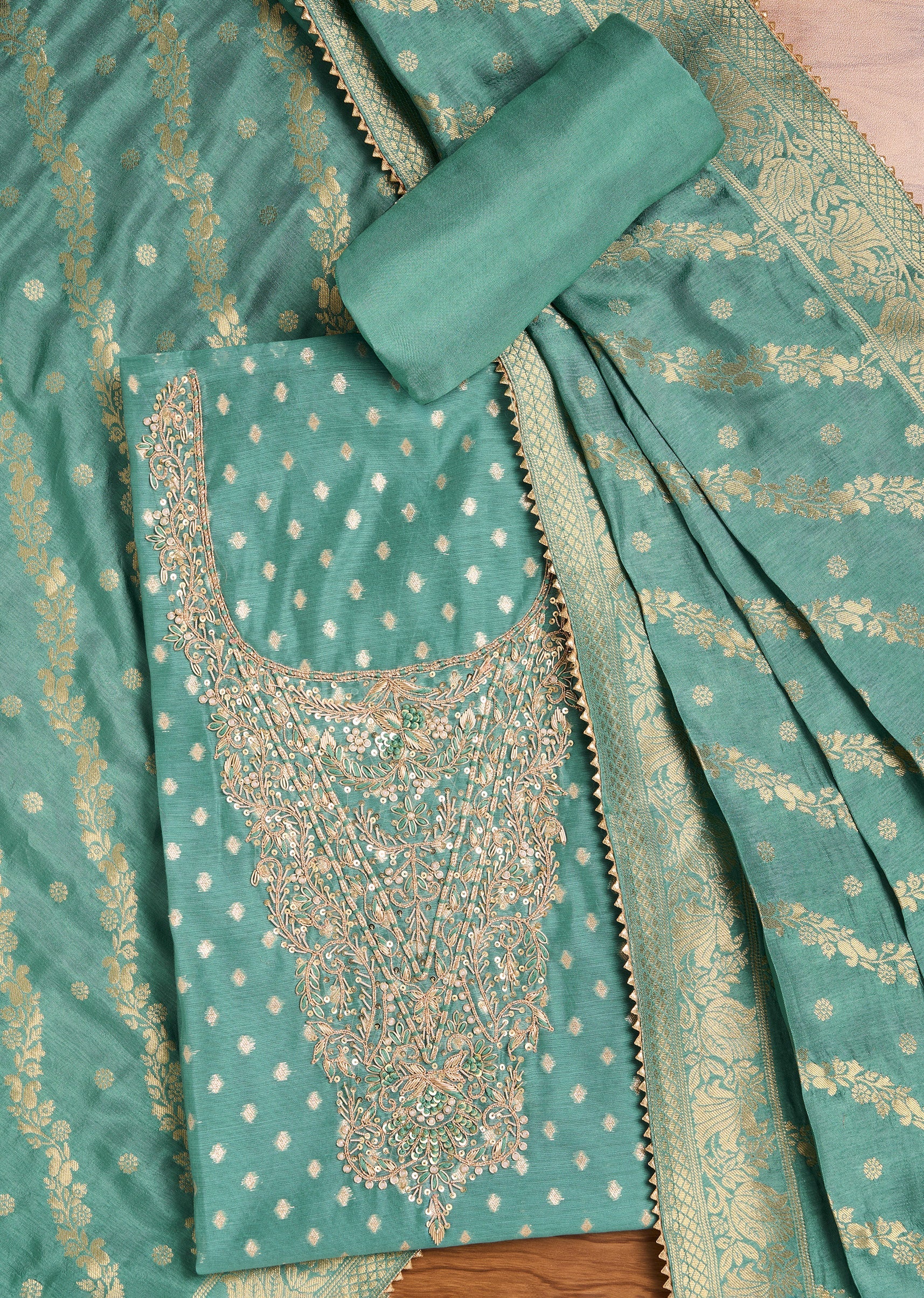 4777-elegant-blue-chanderi-suit-fabric-with-dupatta-1.jpg Elegant Blue Chanderi Suit Fabric with Dupatta
