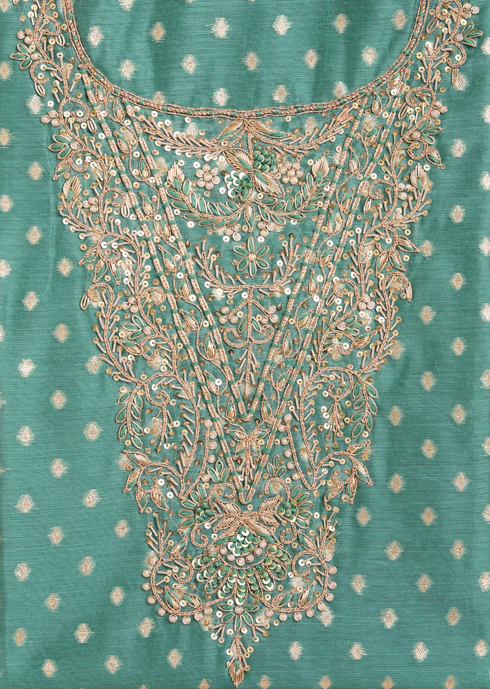 Elegant Blue Chanderi Suit Fabric with Dupatta