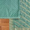 Elegant Blue Chanderi Suit Fabric with Dupatta