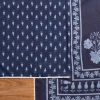 Dark Blue Cotton Printed Unstitched Suit Set