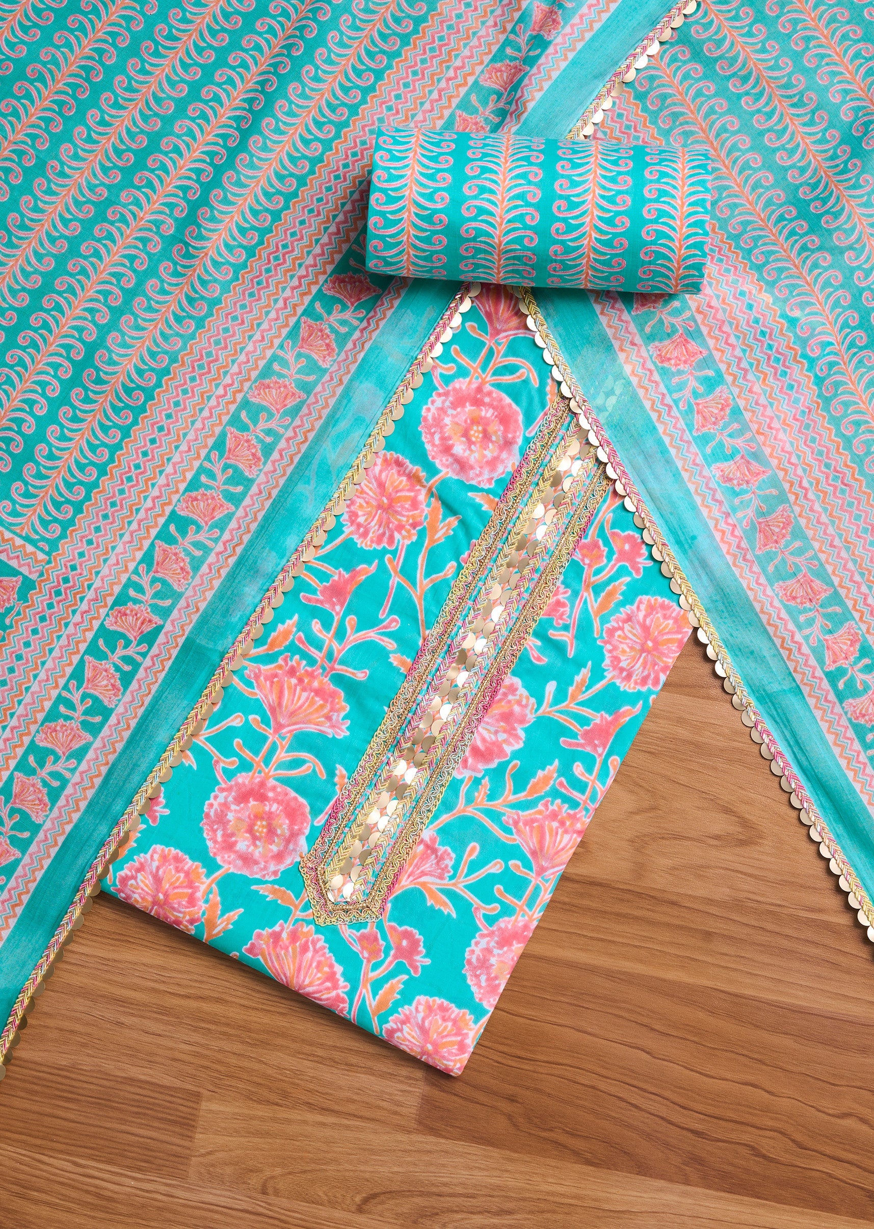 4779-blue-cotton-with-pink-floral-printed-unstitched-suit-set-1.jpg Blue Cotton With Pink Floral Printed Unstitched Suit Set