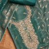 Blue Tissue Embroidered Unstitched Suit Set