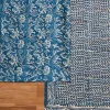 Vibrant Blue Chanderi Printed Unstitched Suit Set