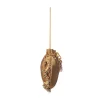 Beige Satin Potli Bag with Crescent Motif