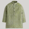 Green Geometric Kids Kurta Set