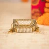 Gold Pearl Encrusted Antique Metal Bag