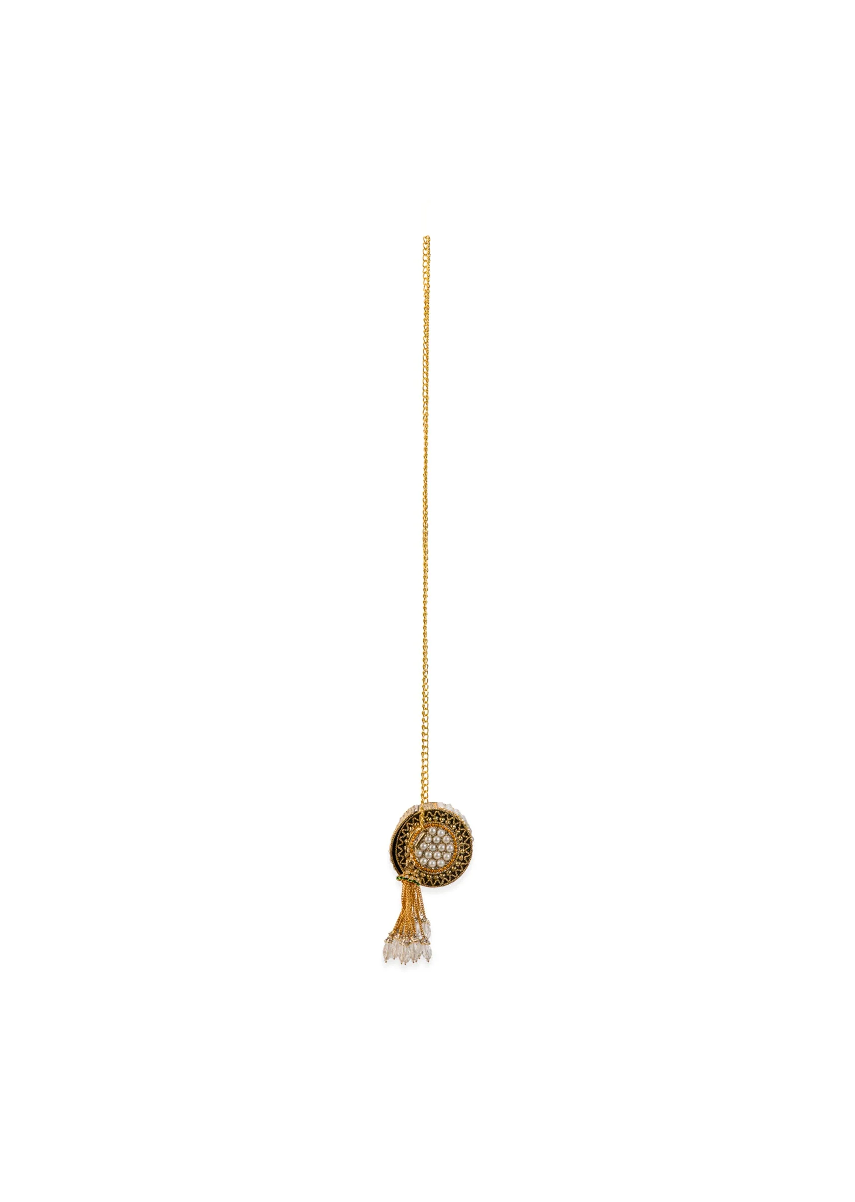 Gold Pearl Encrusted Antique Metal Bag