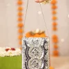 Silver Mirror Embellished Flap Bag