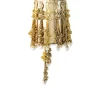 Gold Peacock Motif Tassel Detail Bucket Bag